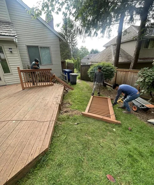 Installation of pavers. Retaining wall. Children's play area and installation of lights in Snohomish 